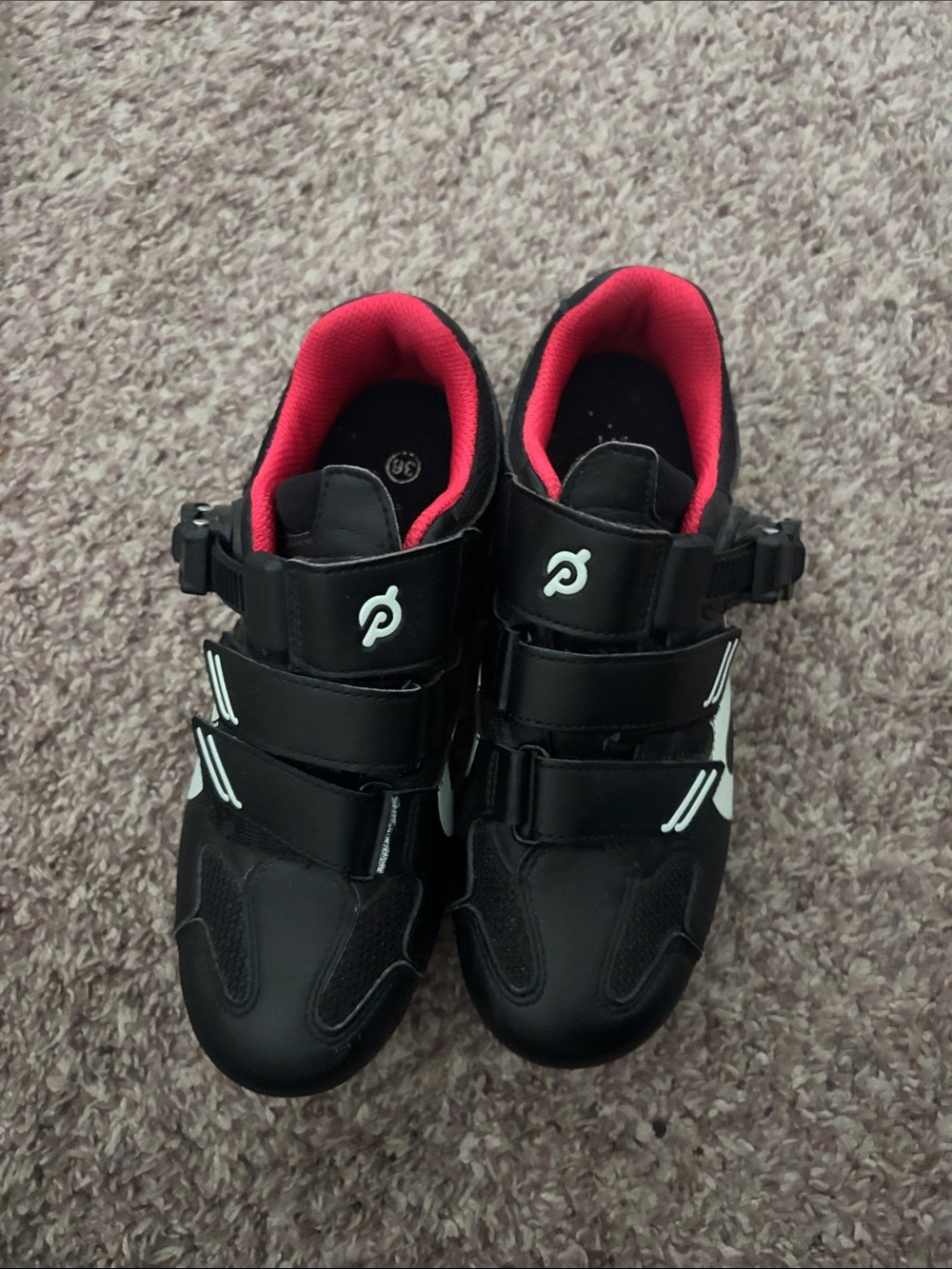Peloton Kids Black Sneakers with Pink Lining